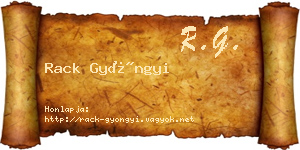 Rack Gyöngyi névjegykártya